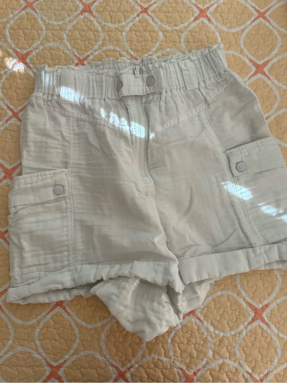 FP Movement Lightweight White Cargo Shorts